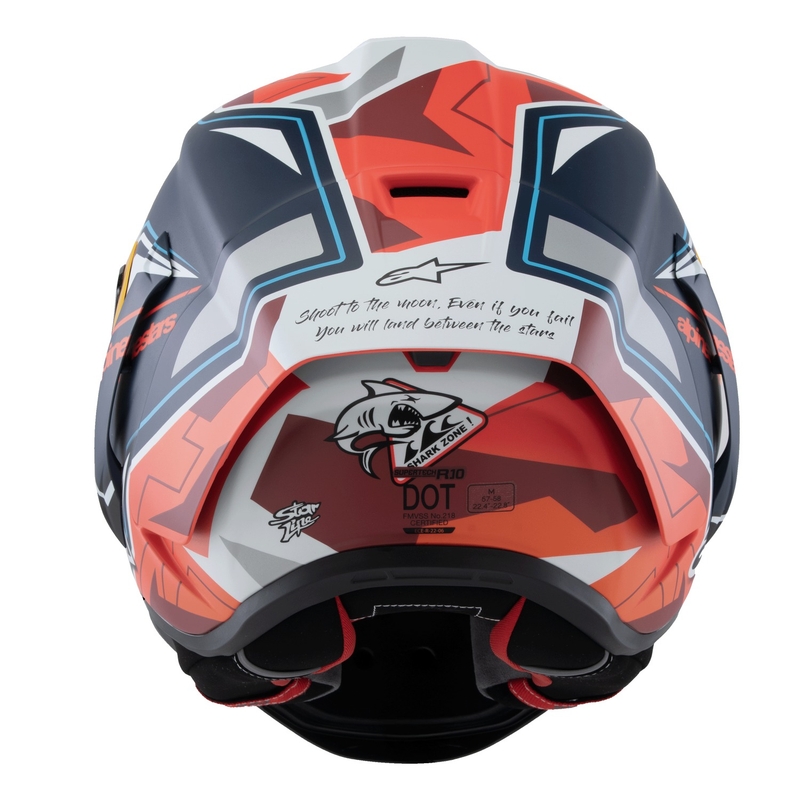 Casque moto intégral Alpinestars Supertech R-10 édition limitée Pedro Acosta bleu mat-rouge-blanc