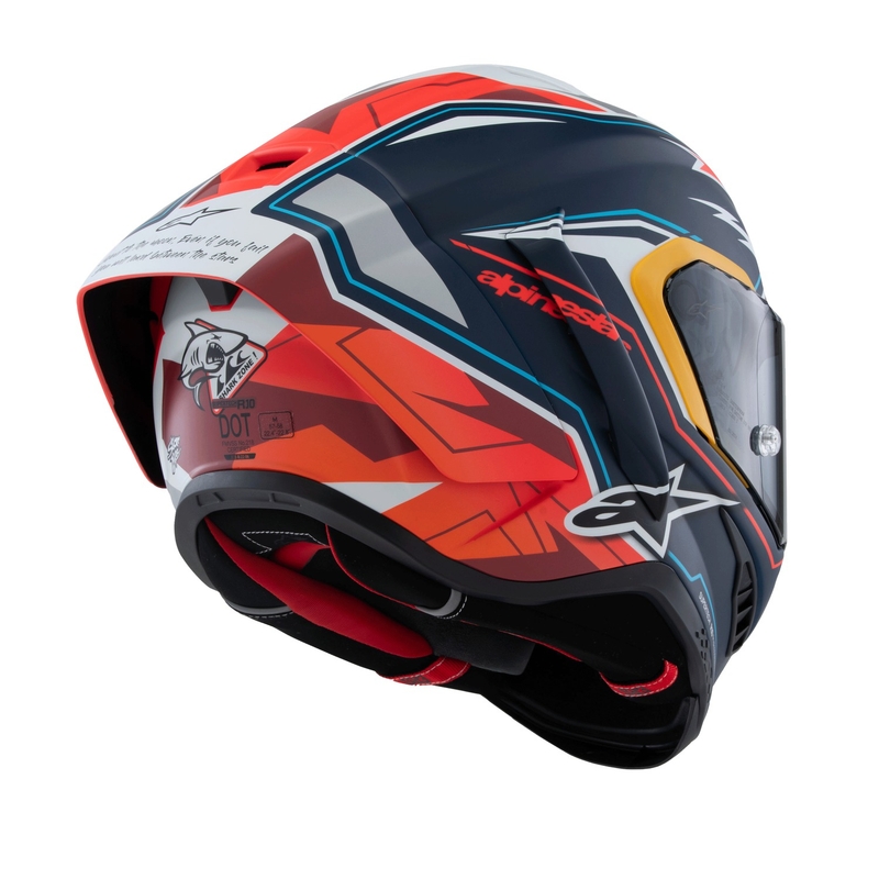 Casque moto intégral Alpinestars Supertech R-10 édition limitée Pedro Acosta bleu mat-rouge-blanc