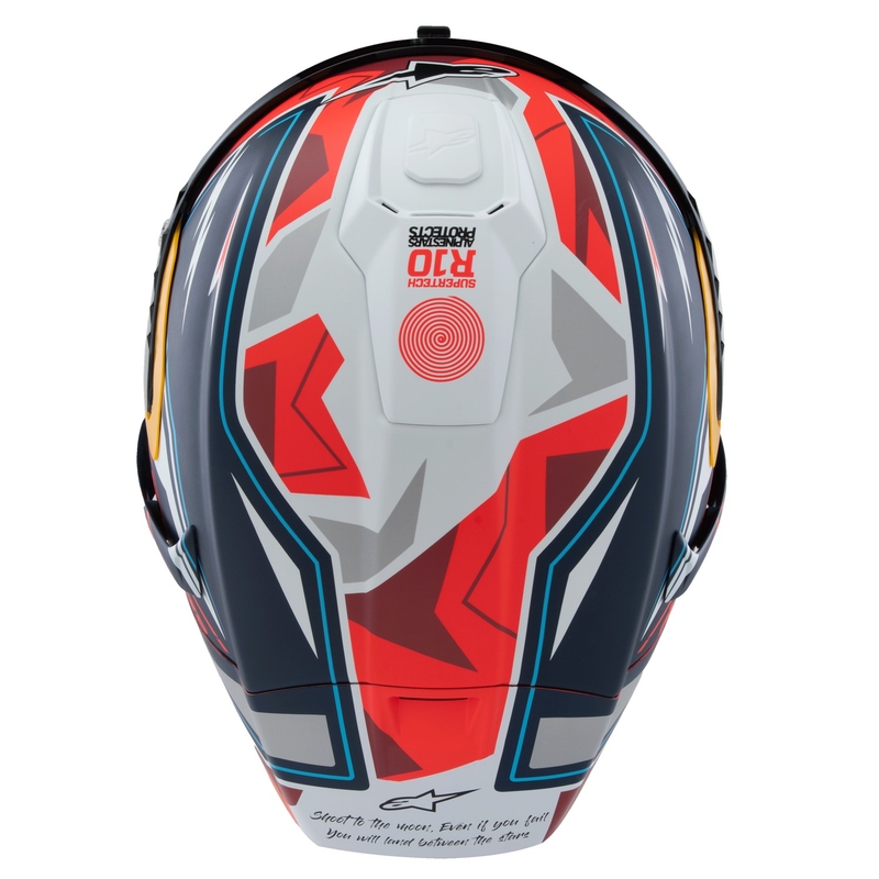 Casque moto intégral Alpinestars Supertech R-10 édition limitée Pedro Acosta bleu mat-rouge-blanc