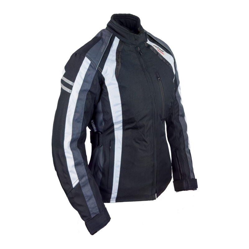 Veste moto femme Roleff Venedig noir-gris-blanc