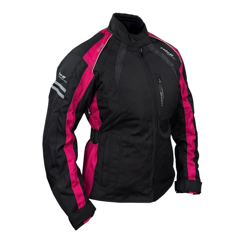 Veste moto femme Roleff Venedig noir-rose