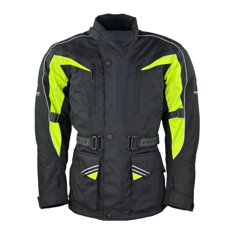 Veste moto Roleff Kodra noir-jaune fluo