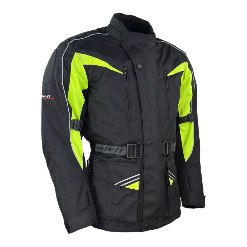 Veste moto Roleff Kodra noir-jaune fluo