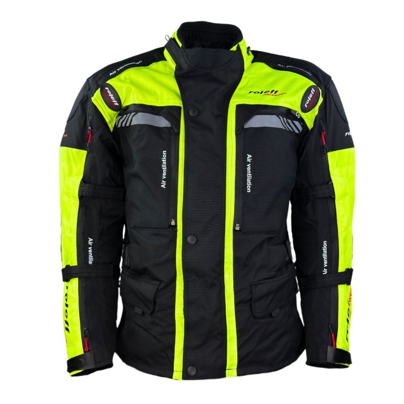 Veste moto Enduro Roleff Kodra noir-jaune fluo