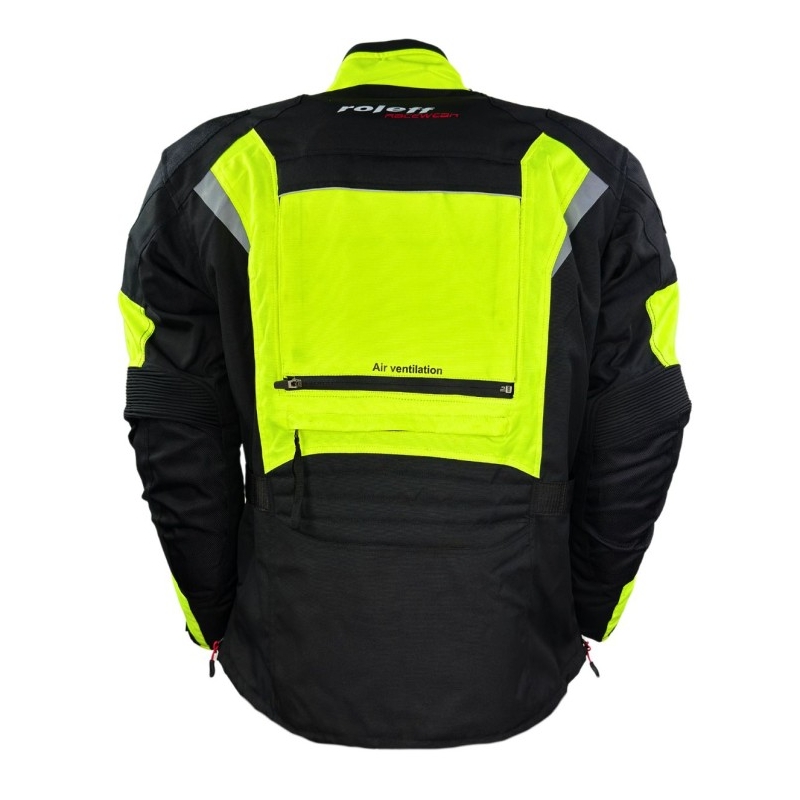 Veste moto Enduro Roleff Kodra noir-jaune fluo
