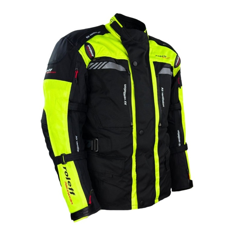 Veste moto Enduro Roleff Kodra noir-jaune fluo