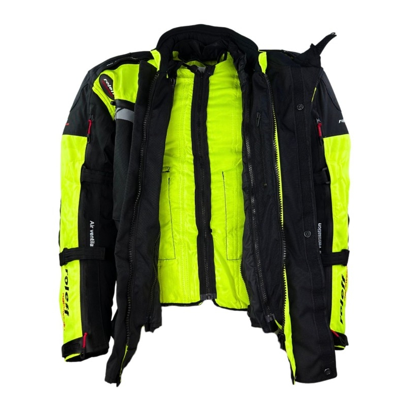 Veste moto Enduro Roleff Kodra noir-jaune fluo
