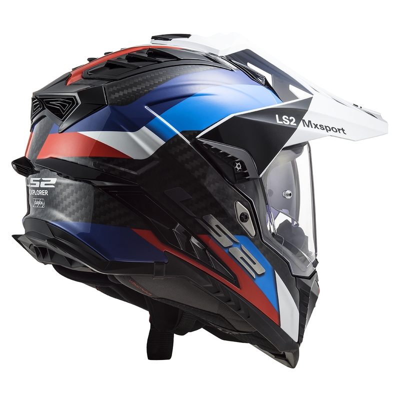 Casque moto enduro LS2 MX701 C Explorer Frontier noir-bleu