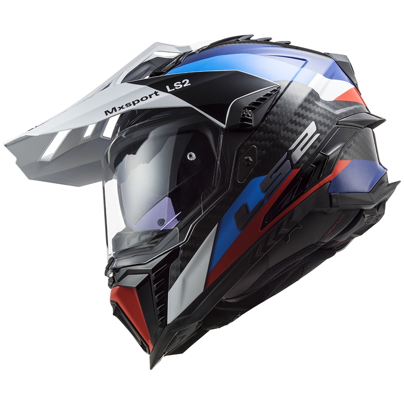 Casque moto enduro LS2 MX701 C Explorer Frontier noir-bleu