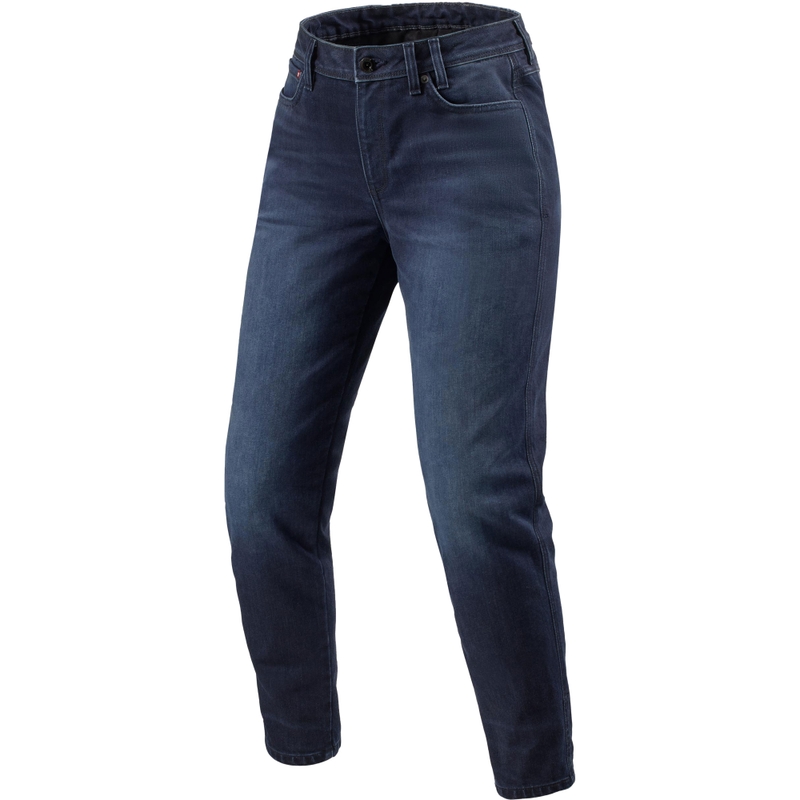 Jean moto fuselé Revit Harper pour femme - Bleu foncé délavé