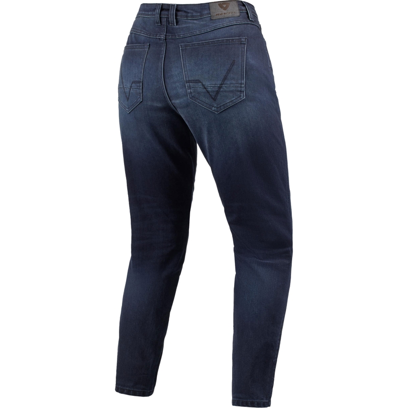 Jean moto fuselé Revit Harper pour femme - Bleu foncé délavé