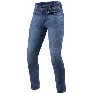Jean moto skinny Revit Piston 3 Short bleu délavé