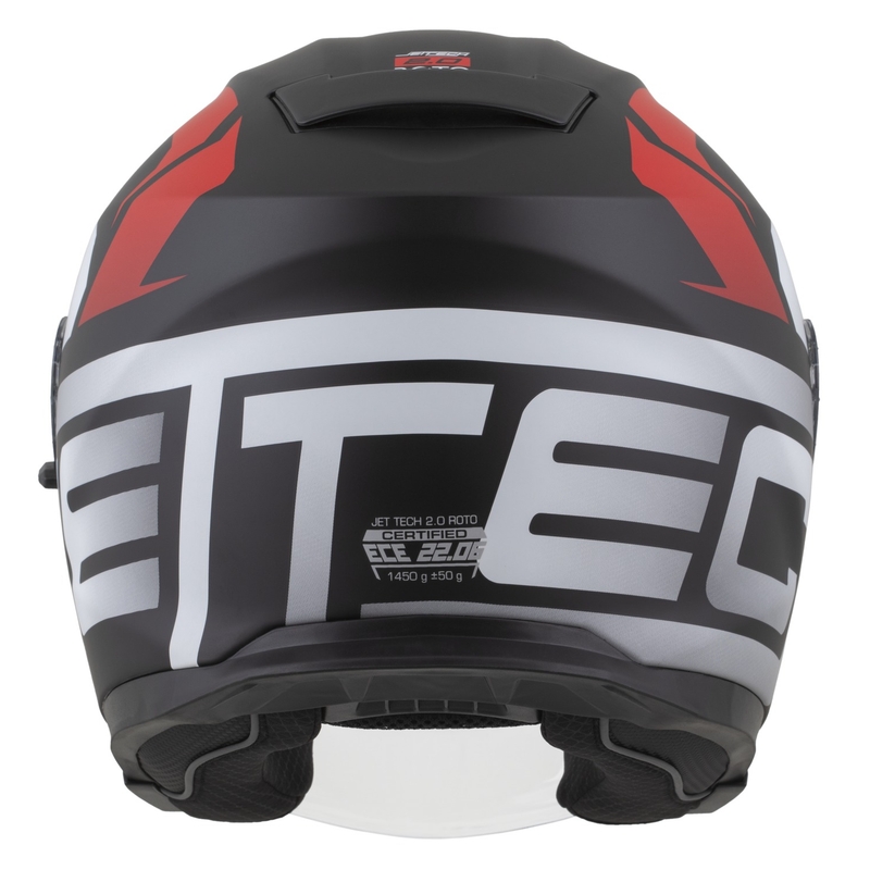 Casque moto jet Cassida Jet Tech 2.0 RoTo noir mat-rouge-blanc
