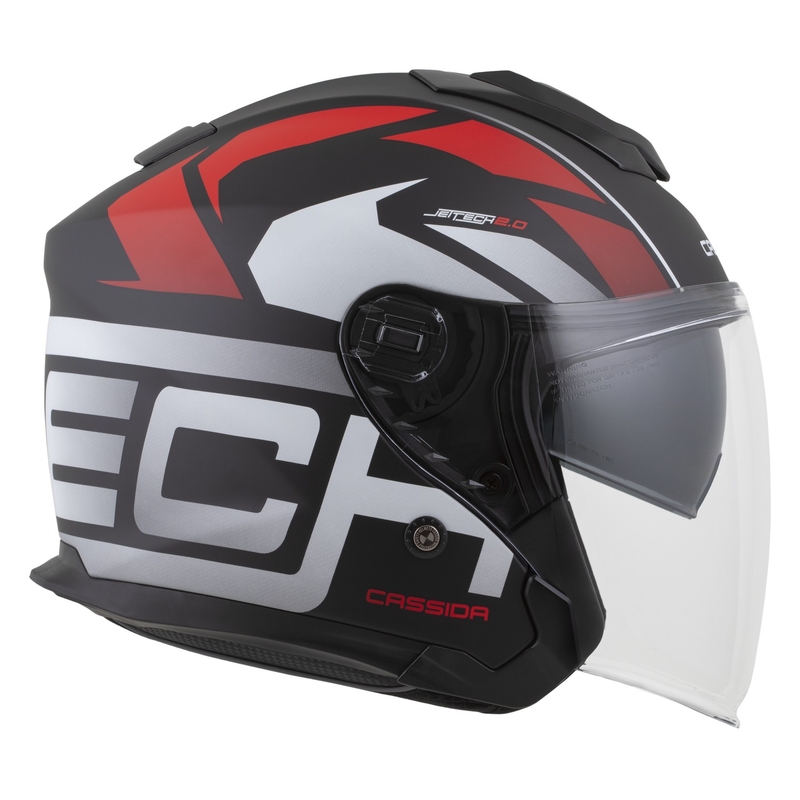 Casque moto jet Cassida Jet Tech 2.0 RoTo noir mat-rouge-blanc