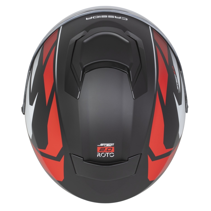 Casque moto jet Cassida Jet Tech 2.0 RoTo noir mat-rouge-blanc