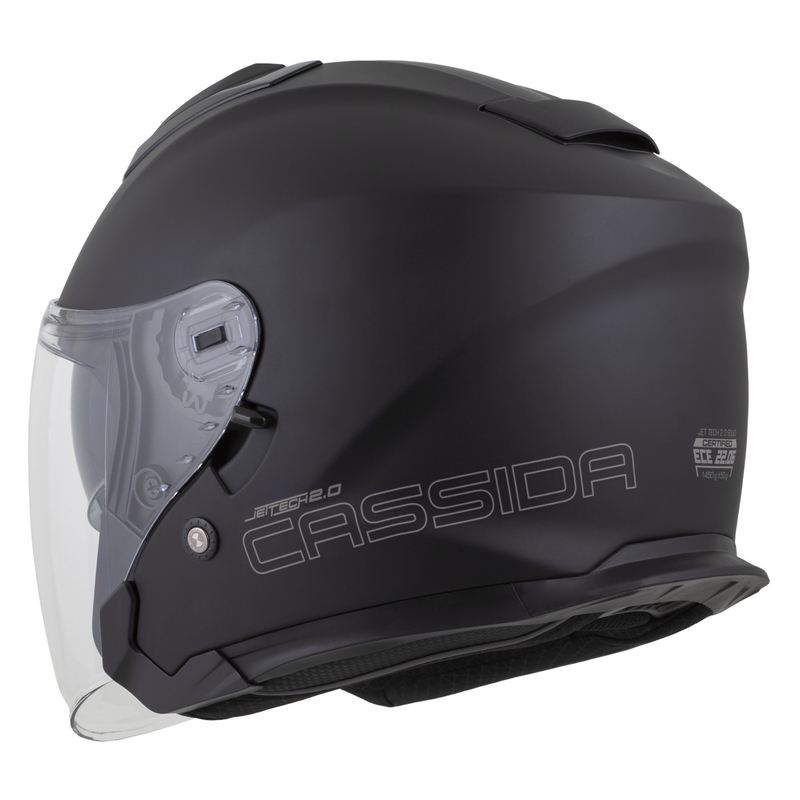 Casque moto ouvert Cassida Jet Tech 2.0 Solid noir mat-gris