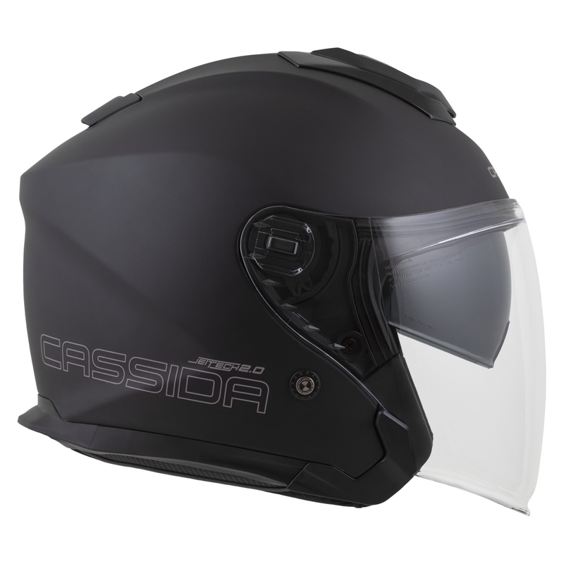 Casque moto ouvert Cassida Jet Tech 2.0 Solid noir mat-gris