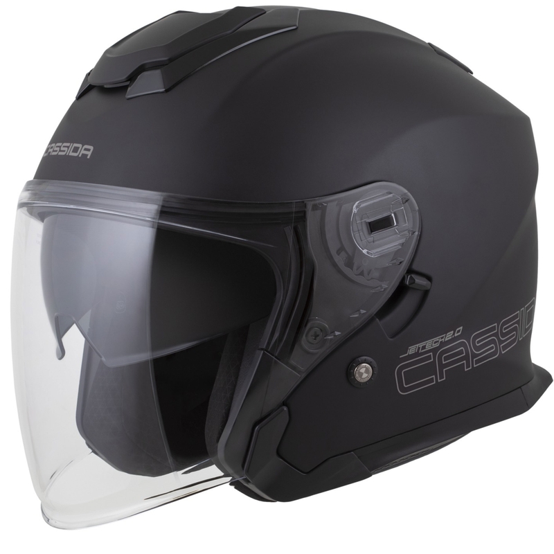 Casque moto ouvert Cassida Jet Tech 2.0 Solid noir mat-gris