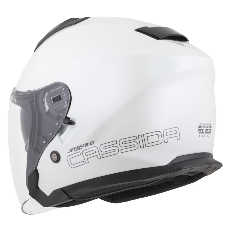 Casque moto jet Cassida Jet Tech 2.0 Solid blanc-noir-gris
