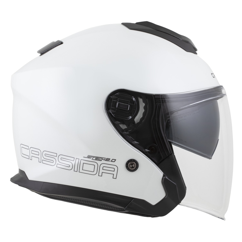 Casque moto jet Cassida Jet Tech 2.0 Solid blanc-noir-gris