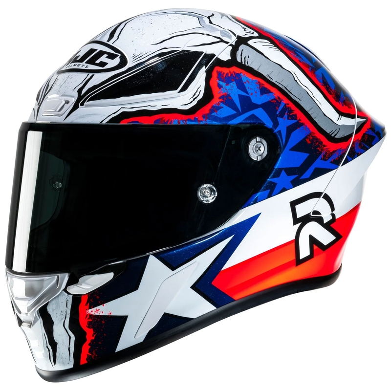 Casque moto intégral HJC RPHA 1 Garrett Gerloff Replica MC21 blanc-bleu-rouge