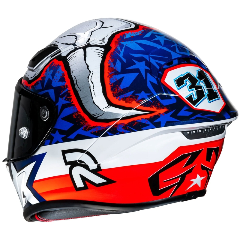 Casque moto intégral HJC RPHA 1 Garrett Gerloff Replica MC21 blanc-bleu-rouge