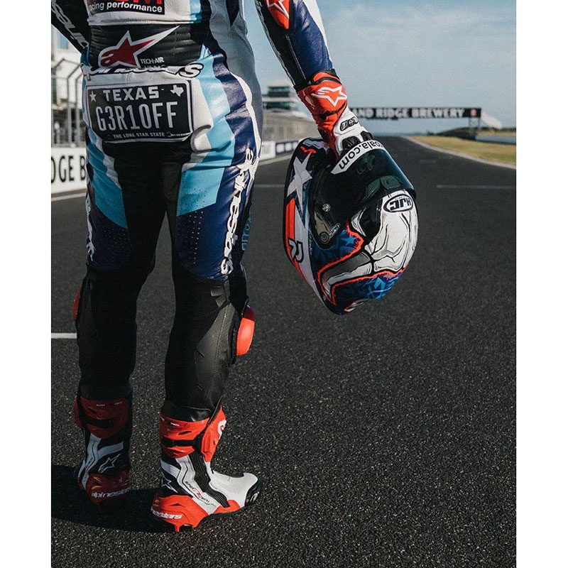 Casque moto intégral HJC RPHA 1 Garrett Gerloff Replica MC21 blanc-bleu-rouge
