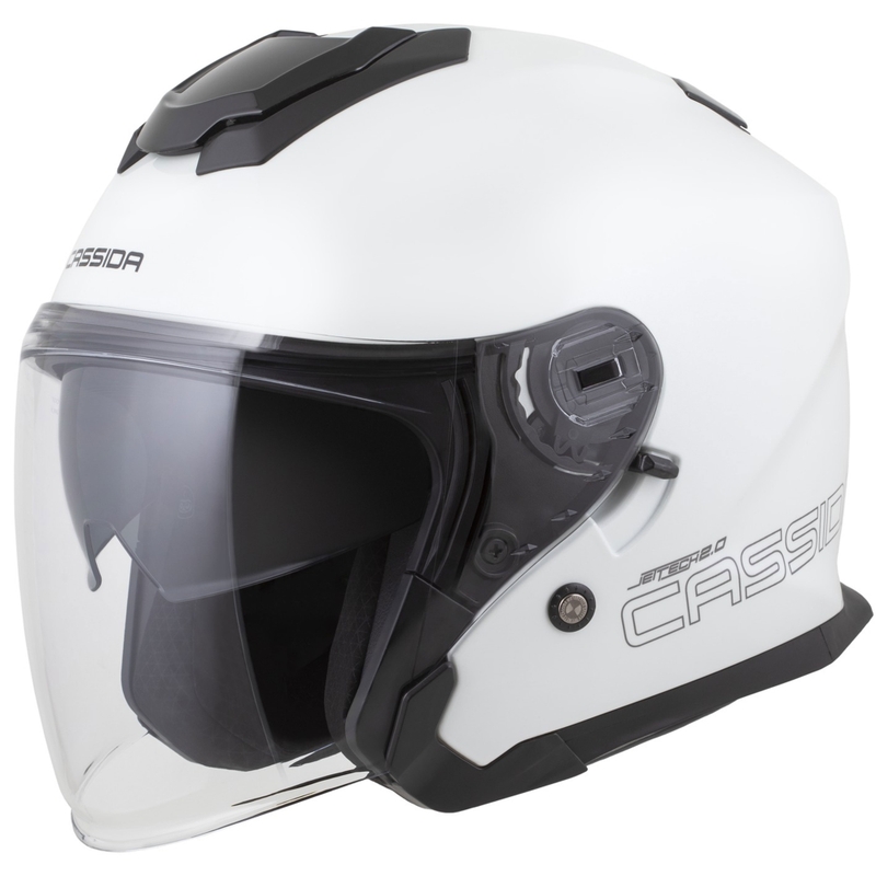 Casque moto jet Cassida Jet Tech 2.0 Solid blanc-noir-gris