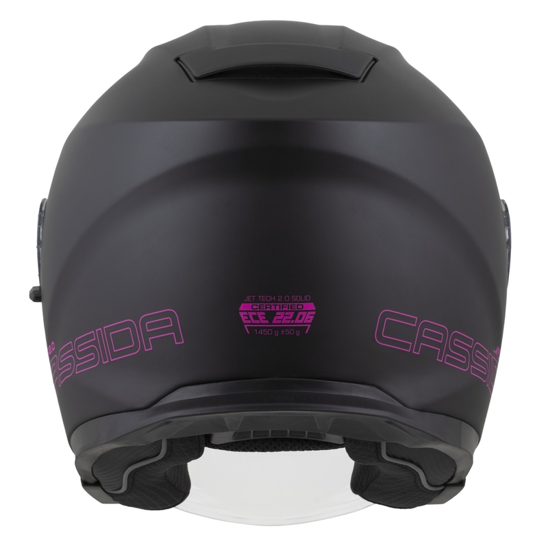 Casque moto ouvert Cassida Jet Tech 2.0 Solid noir mat-rose