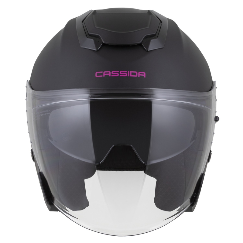 Casque moto ouvert Cassida Jet Tech 2.0 Solid noir mat-rose