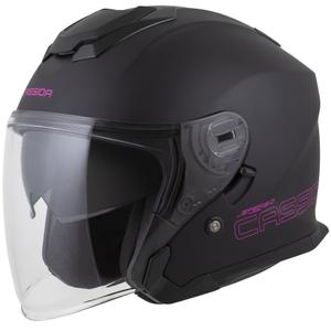 Casque moto ouvert Cassida Jet Tech 2.0 Solid noir mat-rose