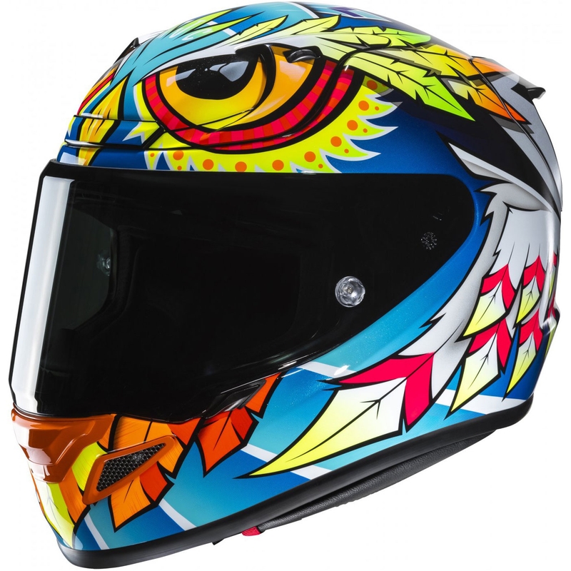 Casque moto intégral HJC RPHA 12 Spasso MC3H bleu-jaune-rouge