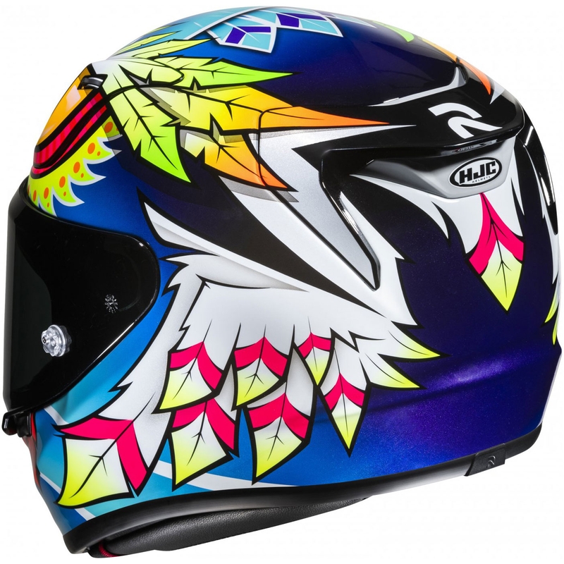 Casque moto intégral HJC RPHA 12 Spasso MC3H bleu-jaune-rouge