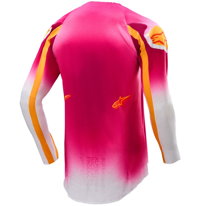 Maillot motocross Alpinestars Supertech SX AFD édition limitée MIG rose fluo-blanc-orange
