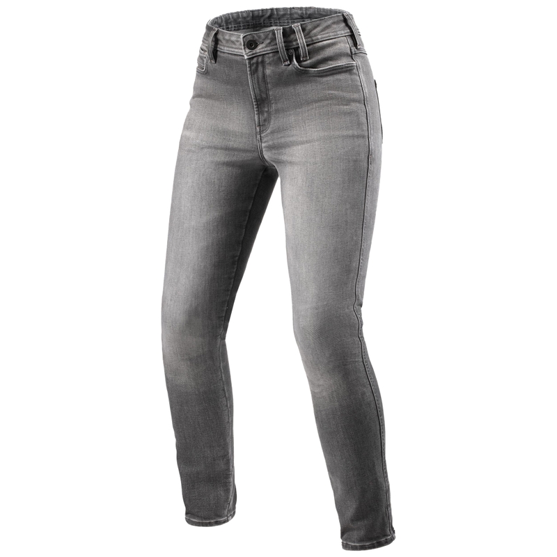 Jean de moto skinny Revit Shelby 3 Short pour femme, gris délavé