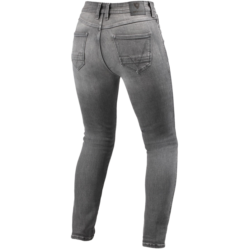 Jean de moto skinny Revit Shelby 3 Short pour femme, gris délavé
