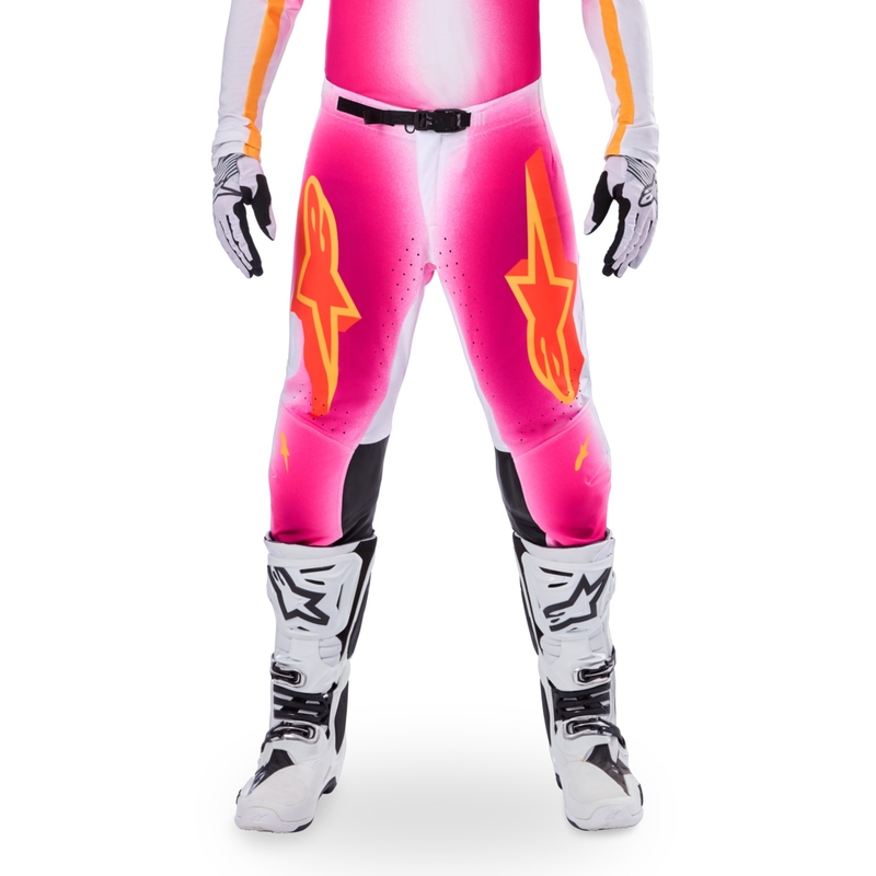 Pantalon motocross Alpinestars Supertech Limited Edition MIG Fluo Rose-Blanc-Orange