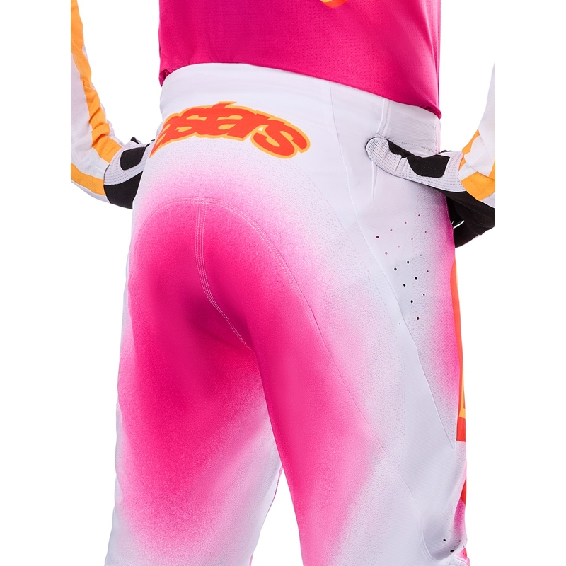 Pantalon motocross Alpinestars Supertech Limited Edition MIG Fluo Rose-Blanc-Orange