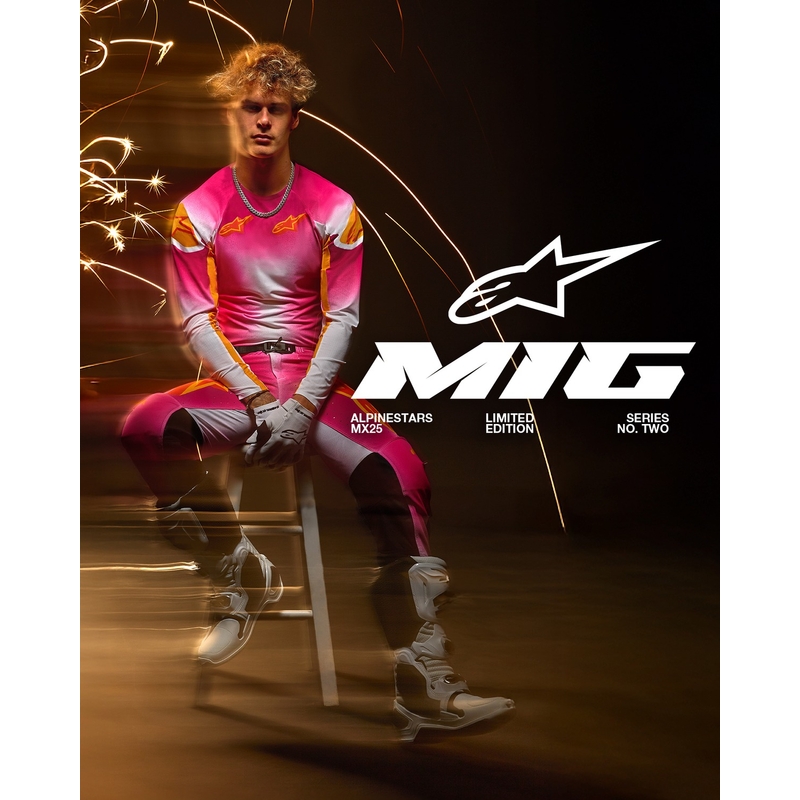 Pantalon motocross Alpinestars Supertech Limited Edition MIG Fluo Rose-Blanc-Orange
