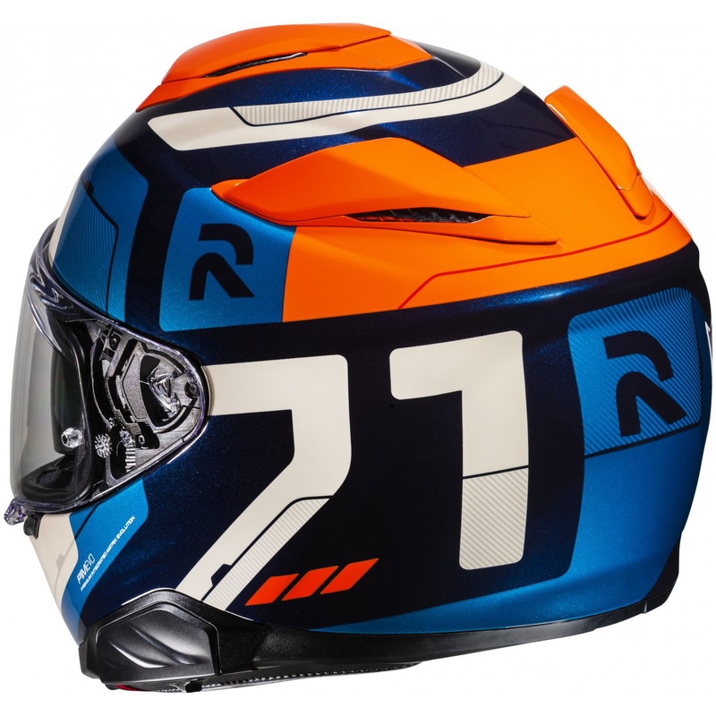 Casque moto intégral HJC RPHA 71 Cozad MC27 bleu-orange-beige