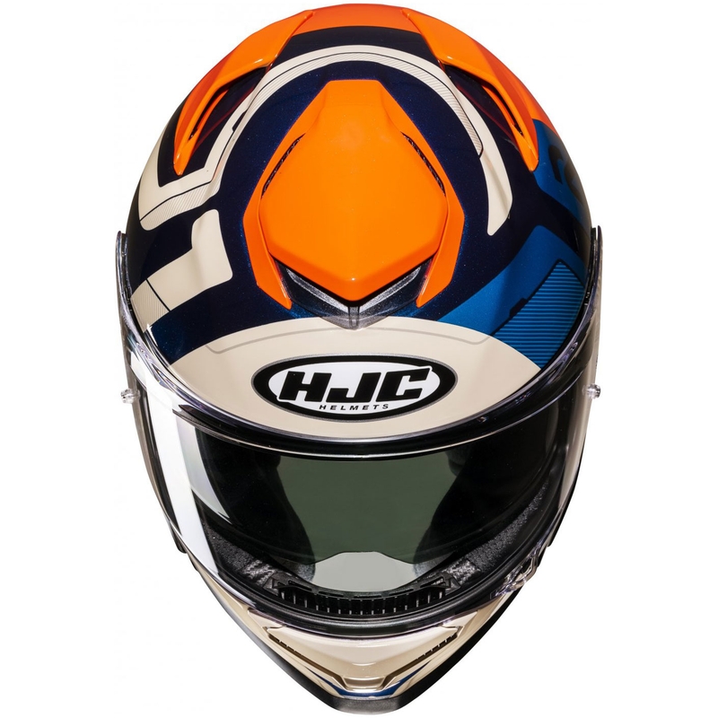 Casque moto intégral HJC RPHA 71 Cozad MC27 bleu-orange-beige