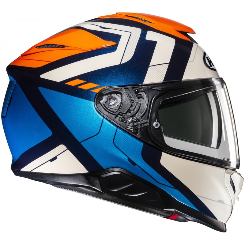 Casque moto intégral HJC RPHA 71 Cozad MC27 bleu-orange-beige