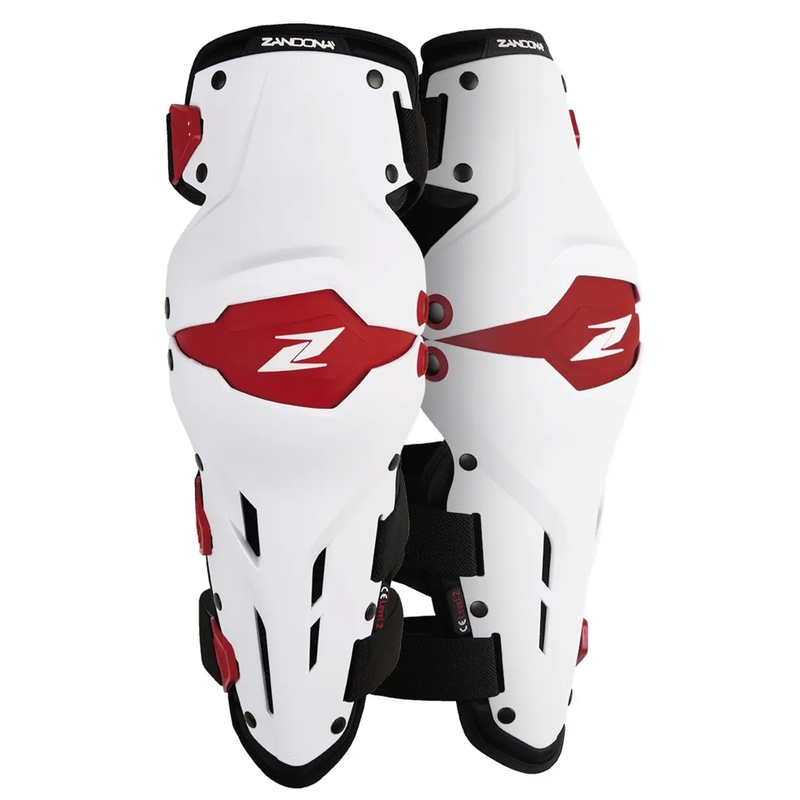 Genouillères moto Zandona X-Treme Kneeguard blanc-rouge