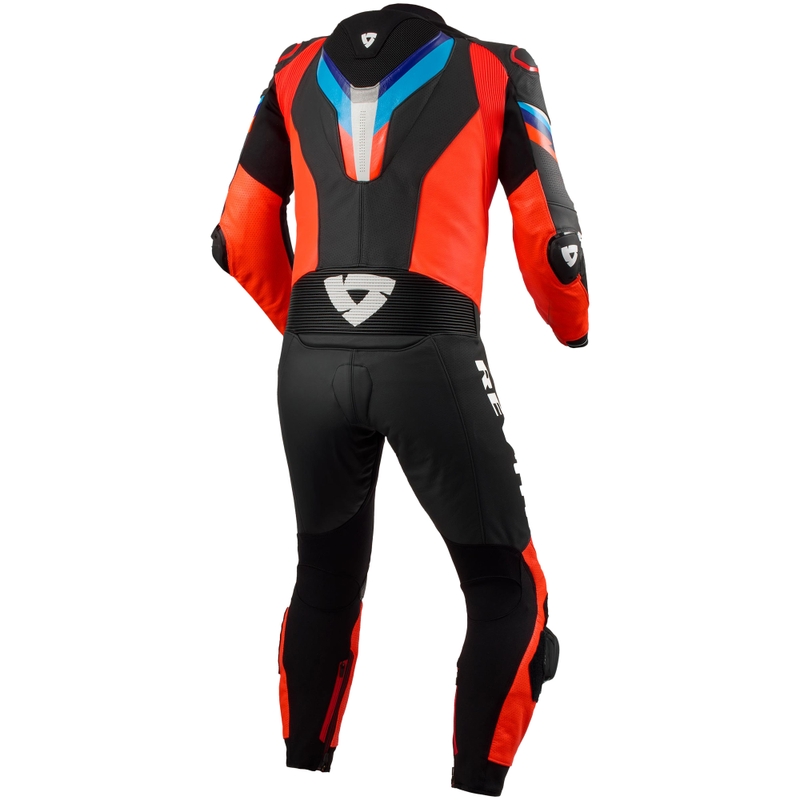 Combinaison moto en cuir Revit Quantum 3 rouge fluo-noir