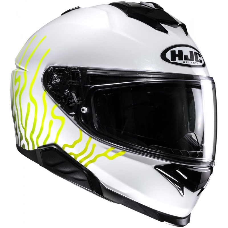 Casque moto intégral HJC i71 Celos MC3H blanc-noir-jaune