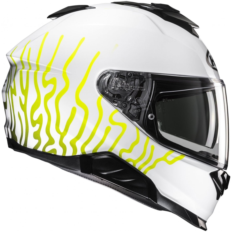 Casque moto intégral HJC i71 Celos MC3H blanc-noir-jaune