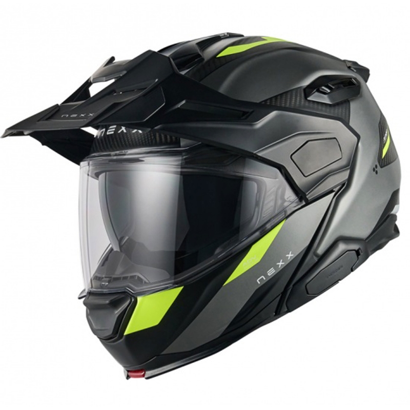 Casque moto modulable Nexx X.Lifecountry Terra gris mat-jaune fluo