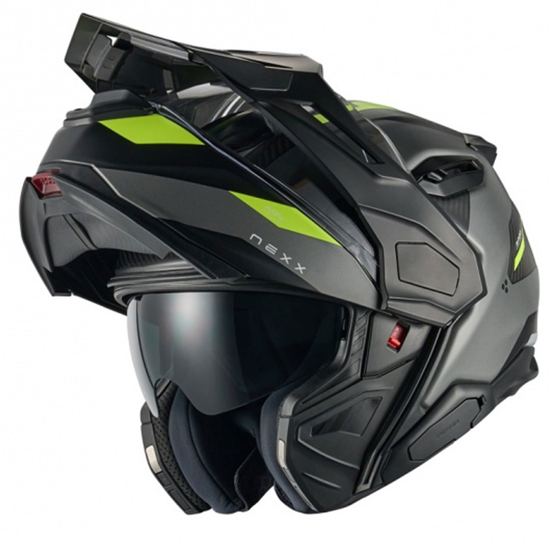 Casque moto modulable Nexx X.Lifecountry Terra gris mat-jaune fluo
