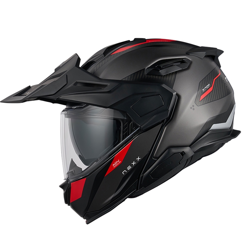 Casque moto modulable Nexx X.Lifecountry Terra gris-rouge mat soldes