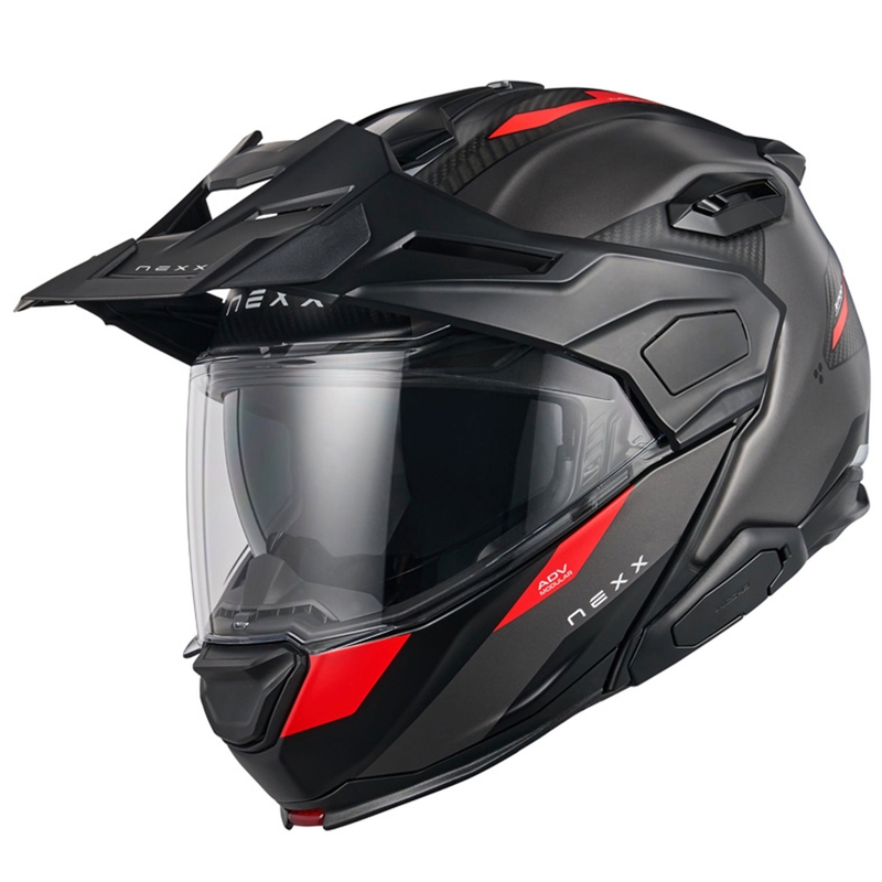 Casque moto modulable Nexx X.Lifecountry Terra gris-rouge mat soldes